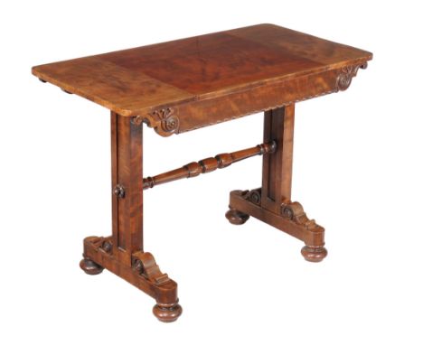  A George IV mahogany games table,   circa 1825, attributed to Gillows, the rectangular top incorporating a central sliding p