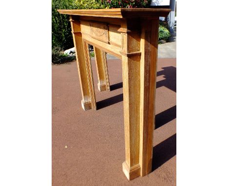 Fire surround, mahogany, circa 1900' reeded sides, carved centre panel, height 128 cm width 166 cm depth 30 cm