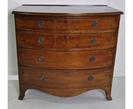 Bow front chest, Edwardian, mahogany, 4 drawer height 84 cm width 91 cm depth 57 cm