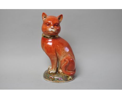 Decorative ceramic cat, height 33 cm