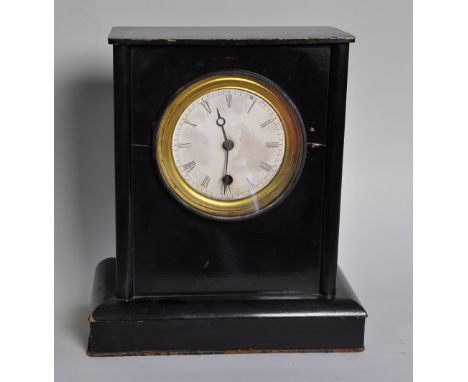 Black lacquer mantel clock height 24 cm width 13 cm