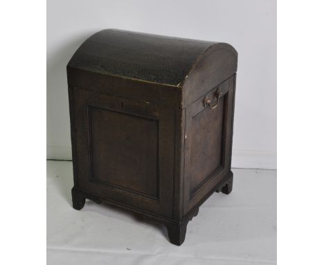 Domed trunk, antique, painted, with side handles, height 67 cm width 47 cm depth 44 cm