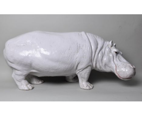 Ceramic hippo, height 35 cm width 85 cm depth 32 cm
