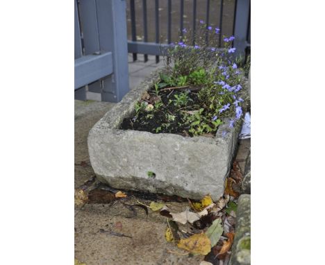 Stone trough, rectangular, height 20 cm width 69 cm depth 41 cm