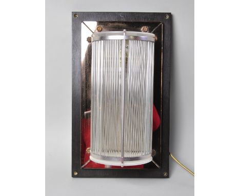 Wall light, Art Deco, glass semi circular light lens with mirror back, circa 1940, height 39 cm width 21 cm depth 14 cm