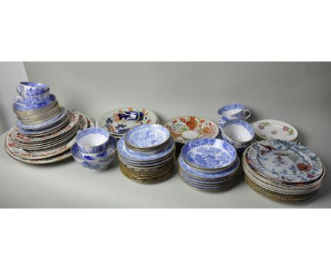 Mixed lot of porcelain plates including: Spode, Ironstone, Dresden, Coalport and Aynsley 28 pieces