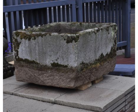 Stone trough, height 63 cm width 104 cm depth 95 cm