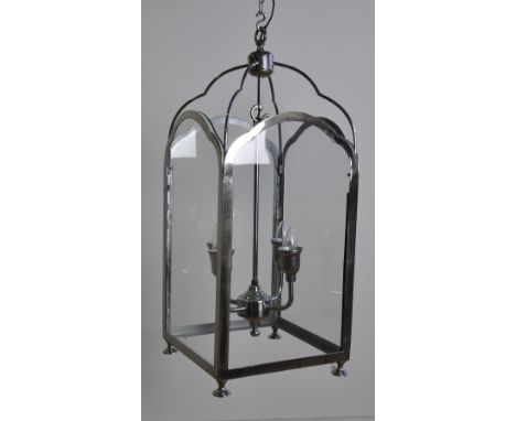 Lantern, large nickel, square, 4 light height 90 cm width 35 cm depth 35 cm