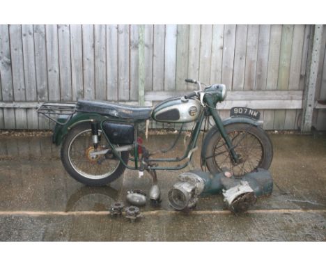 1958 Velocette Valiant, project, 192 cc. Registration number 907 NW. Frame number 1542/33. Engine number V200/1574.  The Vali