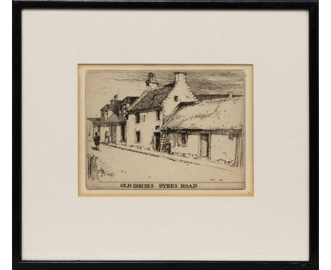 SIR DAVID YOUNG CAMERON ARSA RSW RA RSA (SCOTTISH 1865 - 1945) OLD HOUSES, BYERS ROAD, GLASGOW etching on paper, titled label