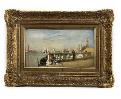 CHARLES GIFFORD DYER (AMERICAN 1845 - 1911), VENICE 1867 oil on board, signed, titled and datedframed image size 17cm x 31cm,