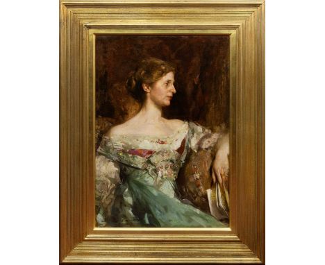 EDWARD ARTHUR WALTON RSA PRSW (1860 - 1922), THE PORTRAIT OF JANE BURY oil on canvas, signedframed image size 84cm x 59cm, ov