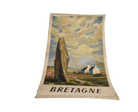 BRETAGNE LITHOGRAPH BY ABEL (1947)original poster for the French Railways, 100cm x 62cm