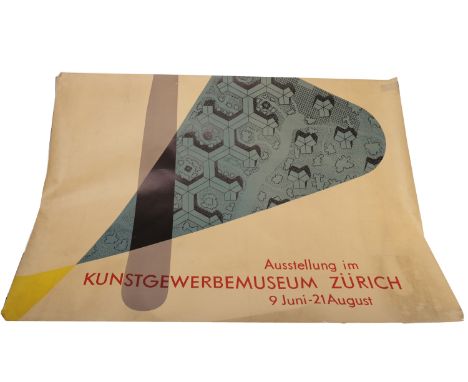 EXHIBITION POSTER FOR THE ARTS & CRAFTS MUSEUM, ZURICHlithograph, circa 1950s, dated between the 9th of June and 21st of Augu