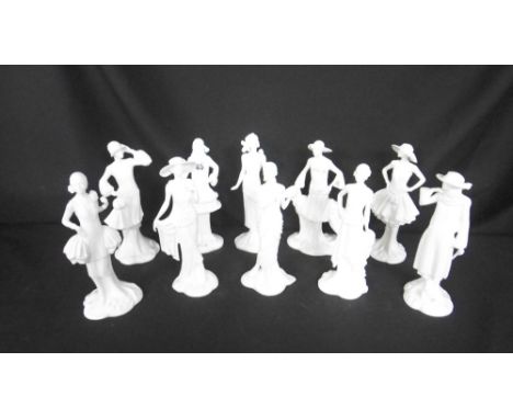 A SET OF TEN ROYAL WORCESTER VOGUE 1920S FIGURINES WITH CERTIFICATES `