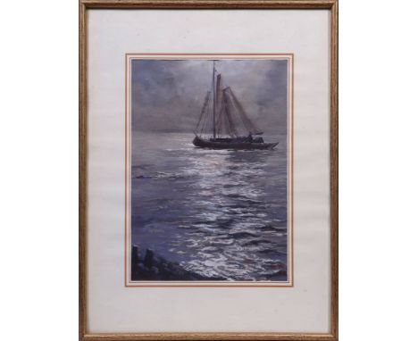 Fischerboot auf gleißendem Wasser, 1946Unbekannter Künstler, Aquarell u. Gouache auf Papier, u.r. sign. "K. Franz" u. dat., c