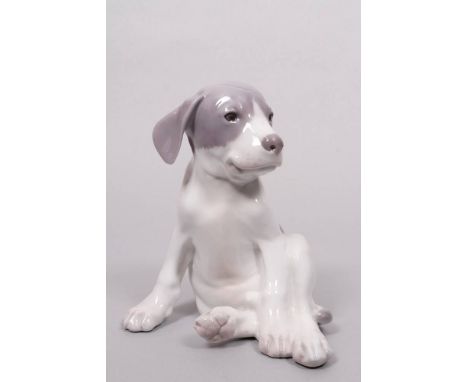 Junger Hund, Entwurf Erik Nielsen (1857-1947) für Royal Kopenhagen, 1904/22 Porzellan, naturalistische, farbige Unterglasurbe