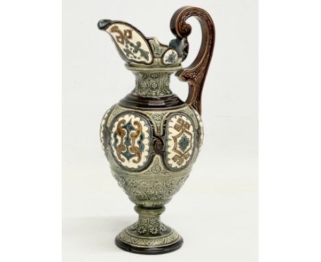 A late 19th century Gerbing &amp; Stephan Majolica glazed pitcher. 10x20cm 