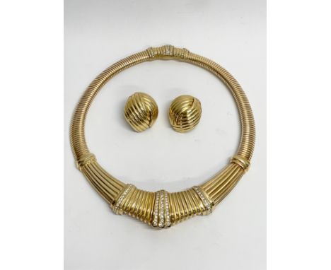 A vintage Christian Dior Germany necklace with matching earrings. 