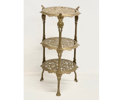 A vintage brass 3 tier plantstand. 65cm 