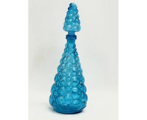 A Mid Century Italian Empoli Bubble Glass decanter. 40cm 