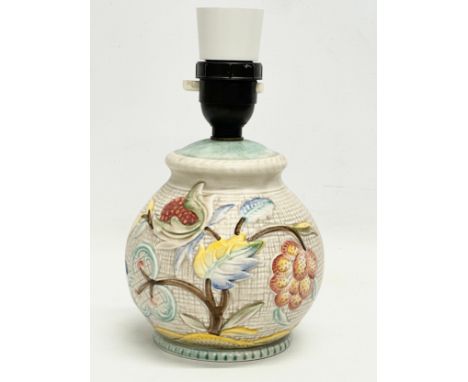 A 1930’s ceramic table lamp. Attributed to Charlotte Rhead. 11x20cm 