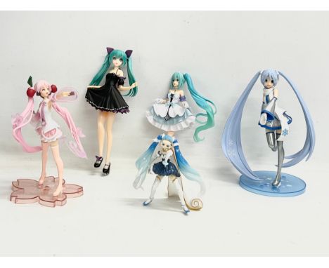 A collection of Japanese Anime Miku figures. 21cm 