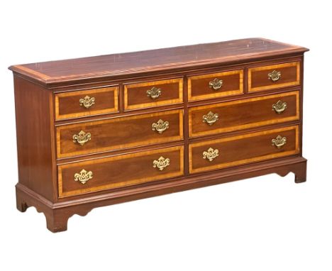 A large good quality George III style multi drawer chest of bracket feet. 170x48x82cm 