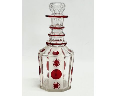 A mid 19th century Bohemian Glass decanter. 28.5cm 