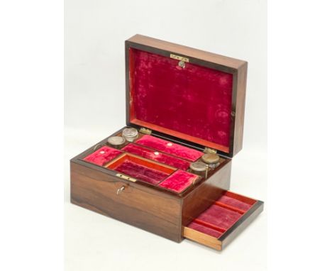 A Victorian rosewood vanity box with Mother of Pearl. 30x23x17cm 