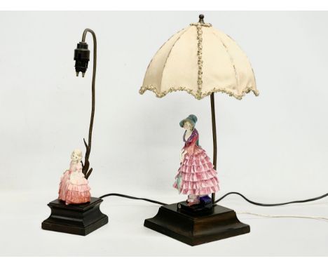 2 vintage Royal Doulton figurine table lamp. 47cm 