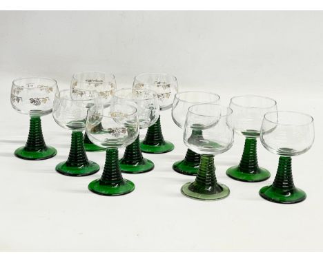 10 vintage French crystal glasses by Luminarc. 