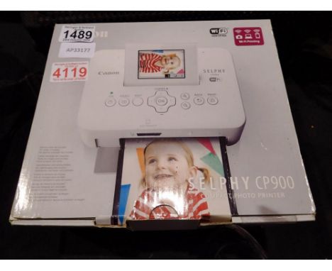 Boxed Canon Selphy CP900 compact photo printer. Not available for in-house P&amp;P 