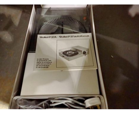 Vintage Rollei P37A slide projector, cased with instructions. Not available for in-house P&amp;P
