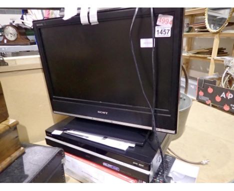 Sony Bravia 20inch TV, Sony DVD recorder and Humax Freeview recorder. All electrical items in this lot have been PAT tested f