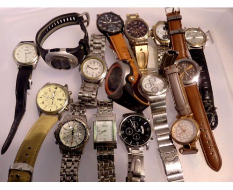 Selection of various modern gents wristwatches including a DWC example. UK P&amp;P Group 1 (£16+VAT for the first lot and £2+