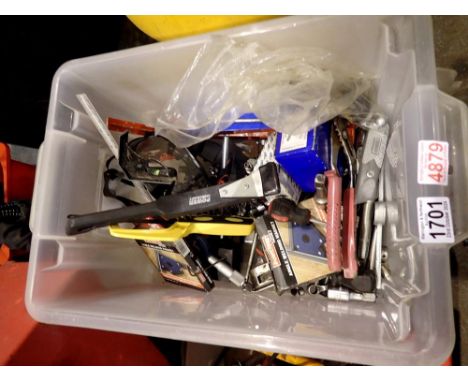 Two lidded boxes of mixed tools. Not available for in-house P&amp;P 