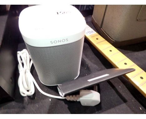Sonos model Play 1 smart speaker. All electrical items in this lot have been PAT tested for safety and have passed. This does