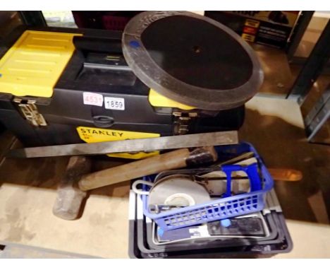 Stanley toolbox with tool contents and further tools in baskets. Not available for in-house P&amp;P 