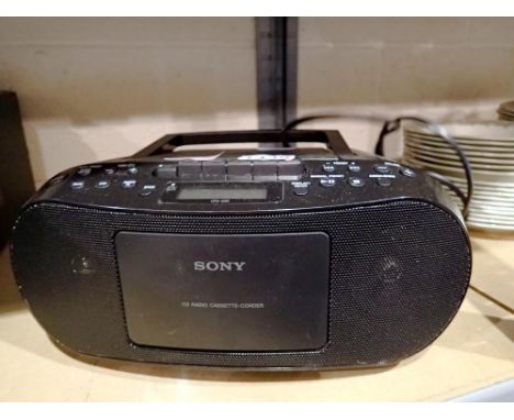 Sony CFD-550 radio cassette recorder with power lead. All electrical items in this lot have been PAT tested for safety and ha