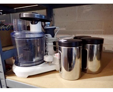 Sage food processor, with attachments and 3 storage tins. All electrical items in this lot have been PAT tested for safety an