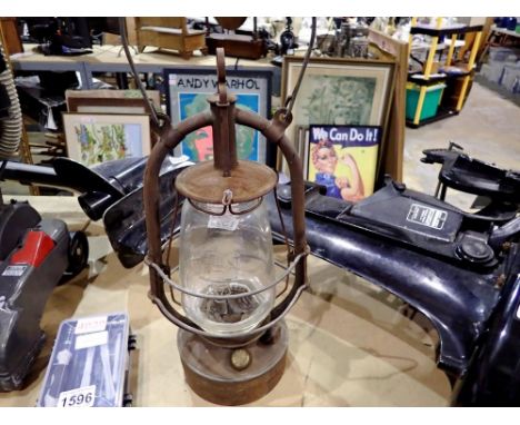 Vintage paraffin oil lamp. Not available for in-house P&amp;P 