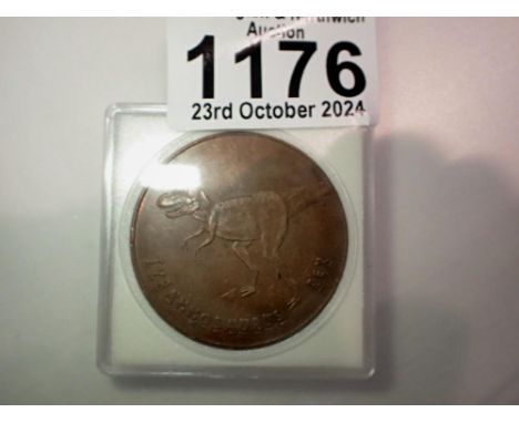 Tyrannosaurus Rex medallion commemorative. UK P&amp;P Group 0 (£6+VAT for the first lot and £1+VAT for subsequent lots) 