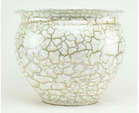 A vintage late 20th century marbled effect continental, possibly German, ceramic planter. The plant pot of bright white glaze