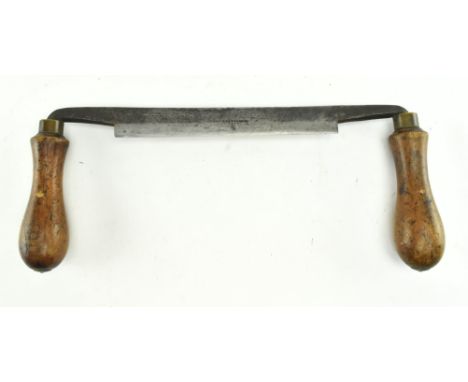 Carpentry / woodworking interest. A 19th century Victorian drawknife. The drawknife with&nbsp; turned boxwood handles and fea