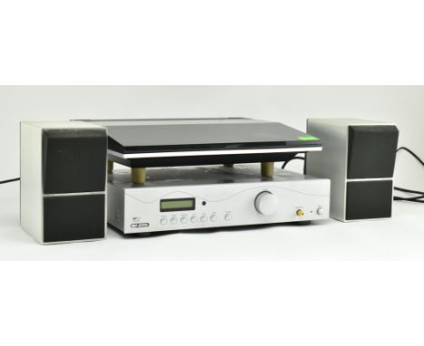 An Acoustic Solutions SP101 amplifier, Bang &amp; Olufson Beogram 4500 record player and deck, with Bang &amp; Olufson Beovox