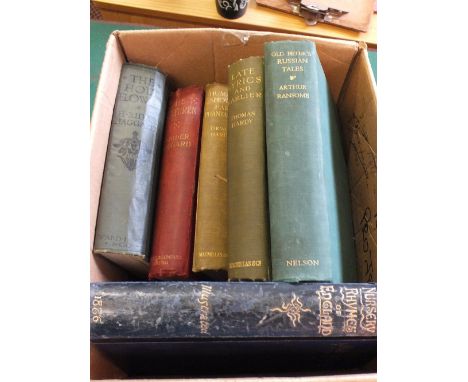 Various volumes on literature including Rider Haggard Firsts, Grays Elegy Artists Edition, Arthur Ransome Old Peters Russian 