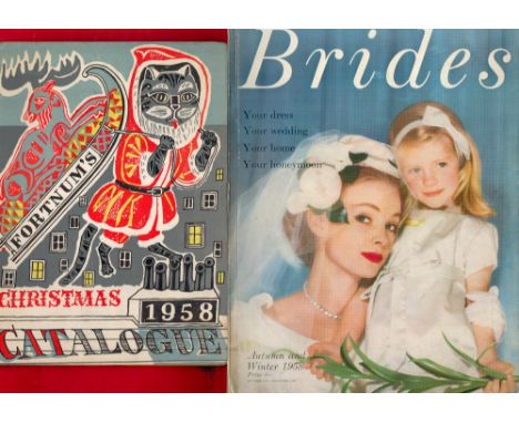 Magazine Collection Fortnum and Mason Christmas Catalogue 1958, Brides Magazine 1958, Harper's Bazaar International Fasion Fo