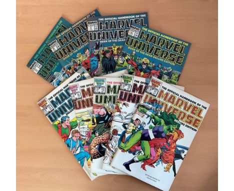 Marvel, The Official Handbook of The Marvel Universe Deluxe Edition Collection featuring issues 1-19. The Official Handbook o