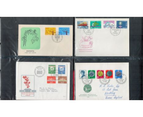 First Day Cover Album Green with approx 100 Swiss (Helvetia) FDCs from 1966 to 1976 plus Correspondence and Examined Mail, Go